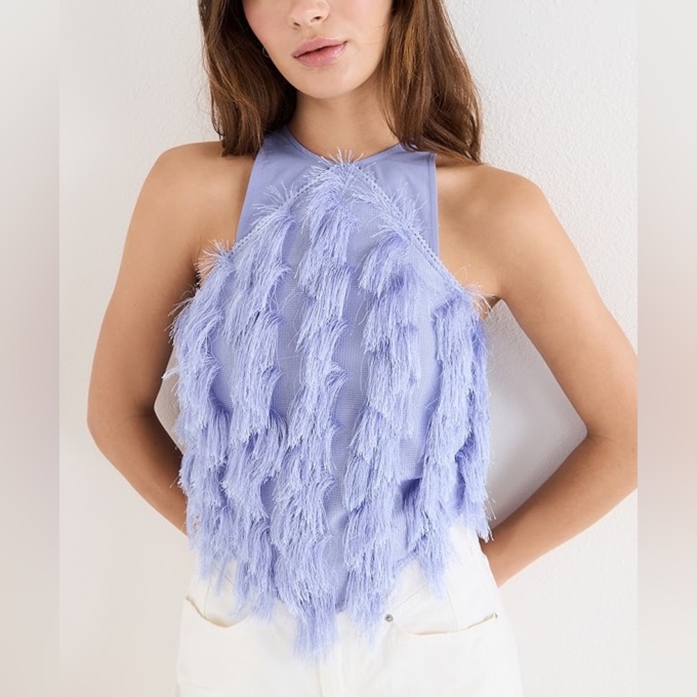Lilac fringe top from Ganni Euro size 40/ US 8